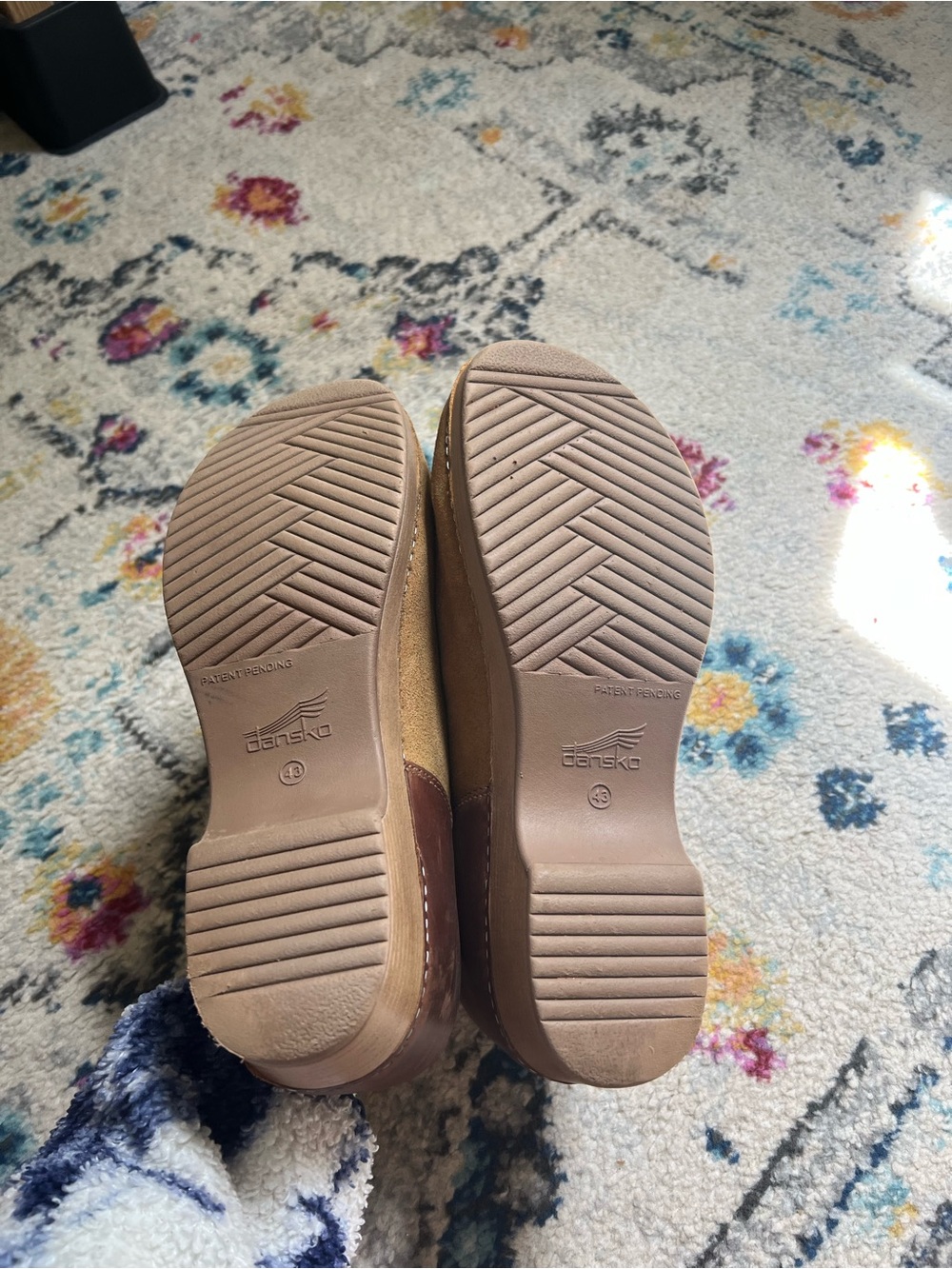 Dansko Tan Suede Leather Clogs - Picture 3 of 4
